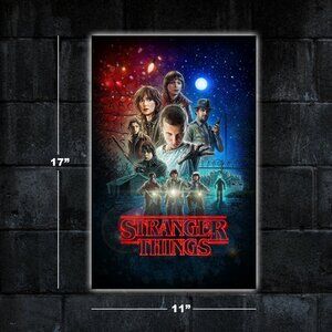 Stranger Things season 1 illustrated poster - 11x17 wall art print merch gift